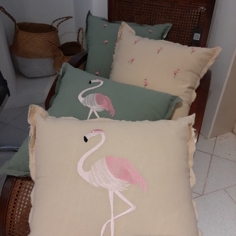 Almohadón Tusor Flamencos