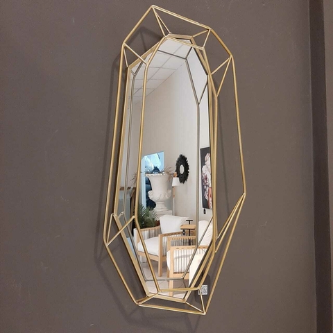 Espejo Pared Metal Dorado Deco