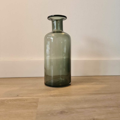 Jarrón Vidrio Botella Fume