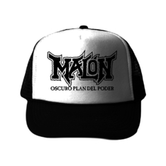 Gorra MALON Oscuro plan del poder blanca y negra