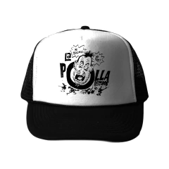 Gorra LA POLLA RECORDS Ni descanso ni paz - Cartoon Blanca y negra