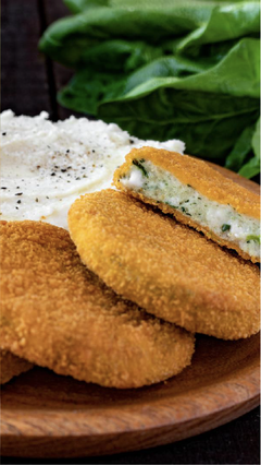 MEDALLON DE MERLUZA, ESPINACA Y QUESO X 1 KG