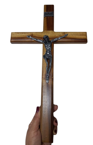 CRUCIFIXO MAD PAREDE 35 CM ONIX 165548