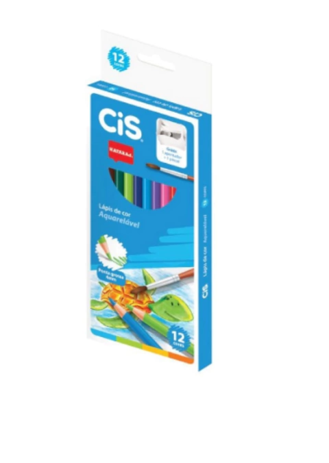 Lápis de cor Aquarelavel 12 cores Nataraj - CIS
