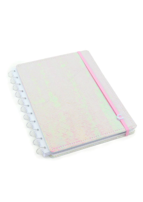 Caderno Inteligente Rosa Holográfico - Médio