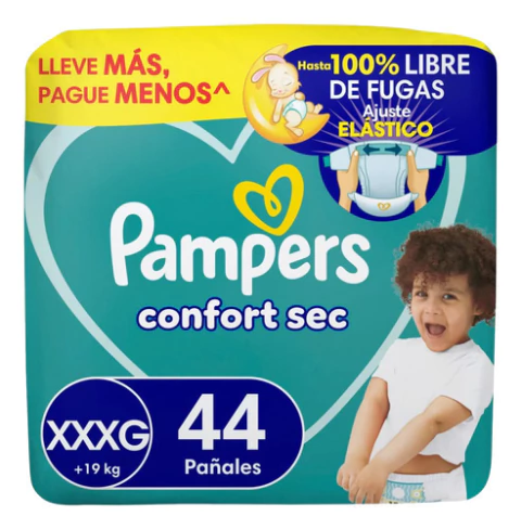 Pampers Pañales Confort Sec XXXG 44 (+19 kg)