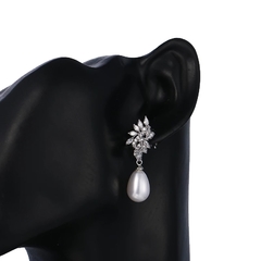 Brincos para noivas / Semi joias a banhado a prata Amanda - comprar online