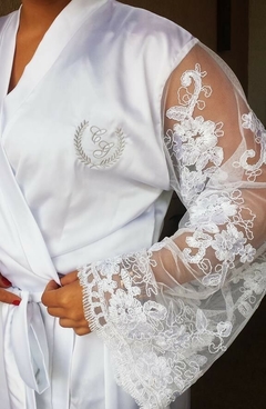 Robe de cetim Noiva Com renda Francesa Luxo BRANCO Fabricação Própria @rebecanoivasrec
