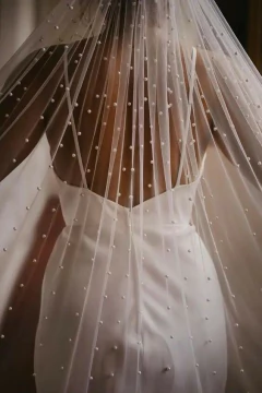Véu com Pérolas Myrella 3M Fabricação Própria @rebecanoivasrec