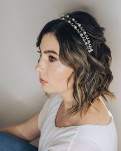 Tiara Arco Duplo em Zircônia & Pérolas Banhado á Prata Laís banhado a Prata - comprar online