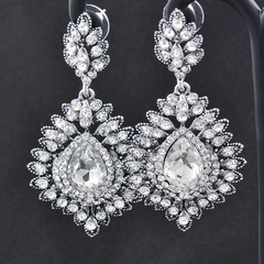 Brincos em strass Prata max brinco