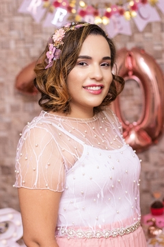 Arranjo Grinalda lilás e Rosè Rebeca