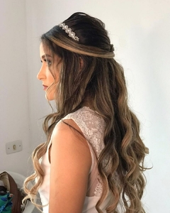 Tiara Cravejada em Zircônias e banhado á Prata Luxo Deborah - comprar online