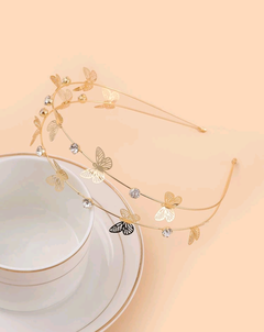 Arranjo Tiara butterflies Dourada ou Prata