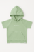 Blusa Capuz Manga Curta Infantil Unissex Verde Menta - comprar online