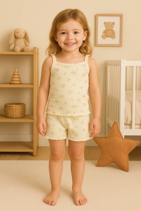 Conjunto Pijama 2 em 1 Floral Verão Menina - comprar online