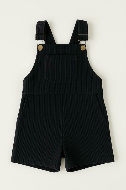 Jardineira Infantil Cotelê Preto - comprar online