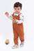 Conjunto Jardineira Caramelo o e Camiseta Dinos - Siiis Kids
