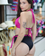 Conjunto Meia Taça Hot Pants Caneladinho Palawan - Fúcsia - comprar online