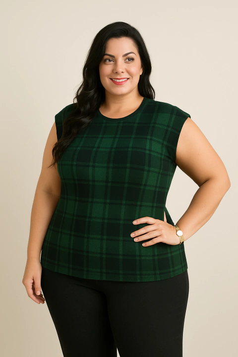 Blusinha Fabiana Xadrez - comprar online