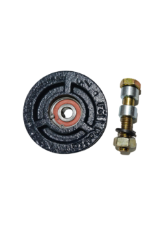 RUEDA FUNDICION PARA PORTON CORREDIZO 75MM CANAL "V" 1 RULEMAN
