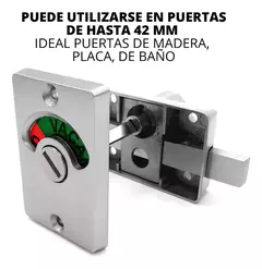 CERROJO DE APLICAR ACERO INOXIDABLE RECTANGULAR CON INDICADOR LIBRE OCUPADO - comprar online