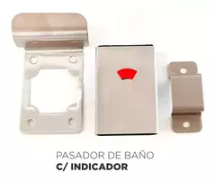 CERROJO DE APLICAR ACERO INOXIDABLE RECTANGULAR CON TIRADOR E INDICADOR LIBRE OCUPADO - comprar online