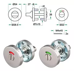 LLAVÍN PARA BAÑO ACERO INOXIDABLE (LIBRE - OCUPADO) - Herrajes Danilo