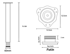 Pata Negra 71 CM Reforzada Regulable - comprar online