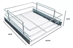 Canasto Con Guias Reforzadas Cajon Organizador 450mm Cocina Cromado - comprar online
