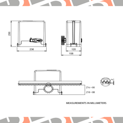 CONJUNTO DE PORTON DZ STARK 400 MONO HASTA 300 KG ANALOGICO PPA - Herrajes Danilo