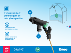 FLOTANTE PLÁSTICO 3/4 A. PRES EGEO - comprar online