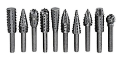 JUEGO FRESAS ESCOFINAS ROTATIVAS 1/4" 10 PIEZAS