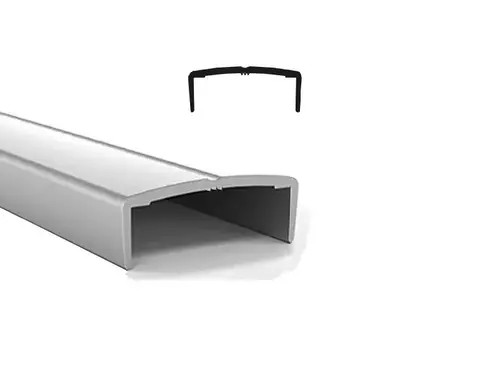 TAPA CANTO U CURVO CON FILETE DE ALUMINIO X 3 MTS