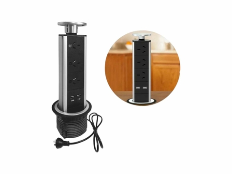 Torre De Carga USB Elevable Aluminio Mesada Escritorio - comprar online