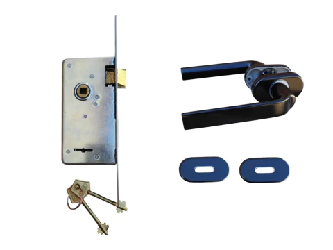 CERRADURA 208 CON MANIJA MODENA D/B NEGRA CURRAO