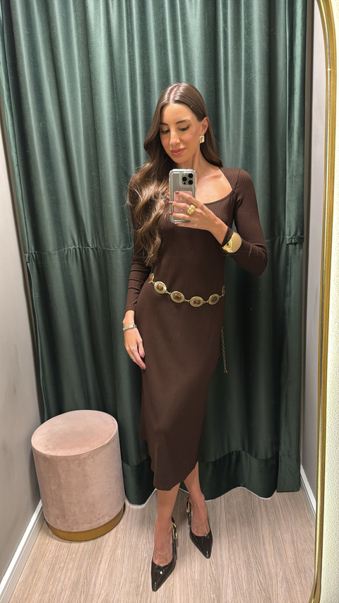 Vestido Ingrid - Café - comprar online