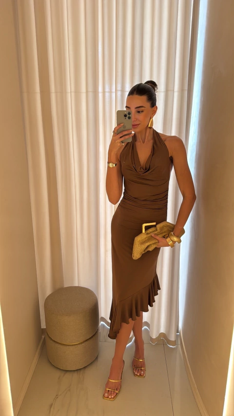 Vestido Luna - Marrom - comprar online