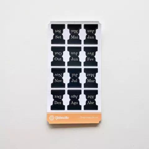Aba divisória adesiva | Meses do ano preto