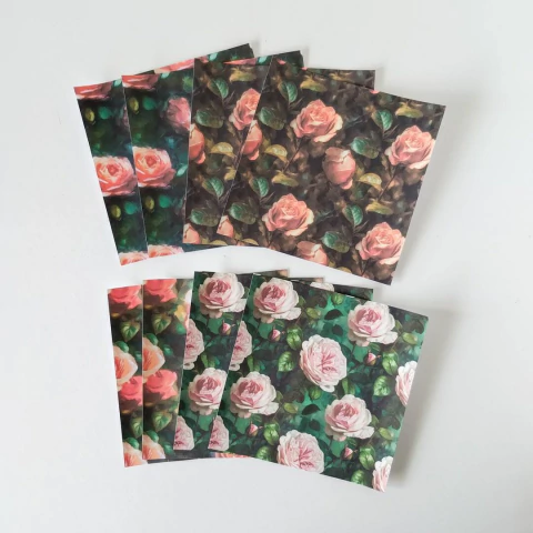 Papéis decorados | Pintura de rosas - comprar online