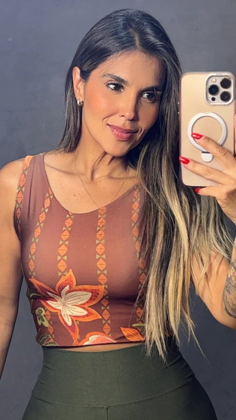 Cropped Estampado Feminino