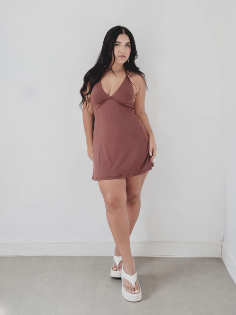 MINI VESTIDO BIA - MARROM - comprar online