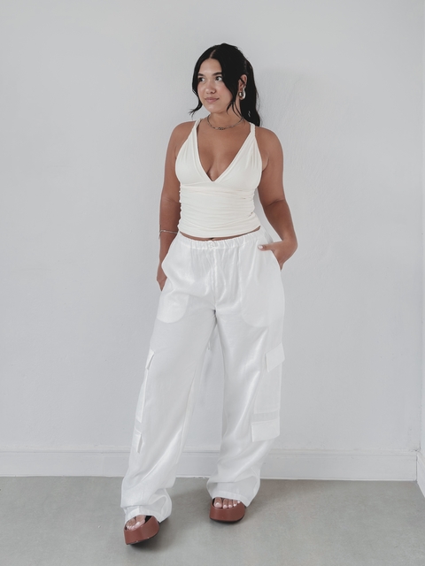 CALÇA AYRA CARGO - OFF WHITE