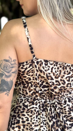 Vestido Feminino de Viscose com Estampa de Onça Vitória na internet