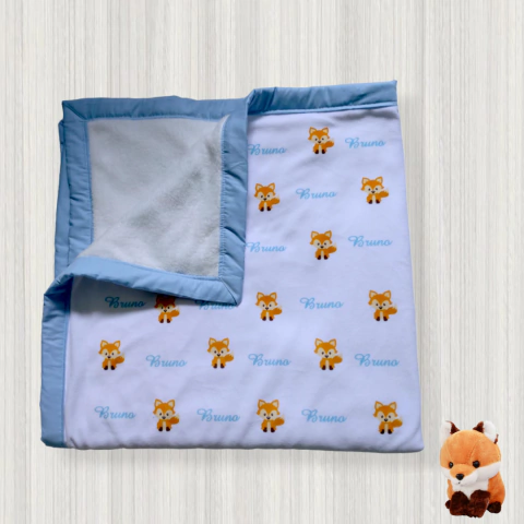 Cobertor Para Bebê Personalizado Raposa