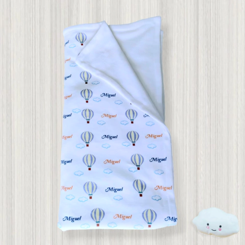 Cobertor Para Bebê Personalizado Balão