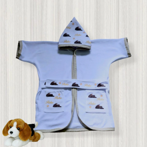 Roupão Infantil Personalizado Buldog