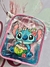 Mochila Stitch Coqueiro Azul com Rosa Bebê