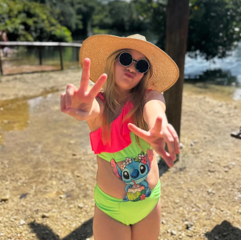 Biquini Stitch Coqueiro Verde Neon - comprar online