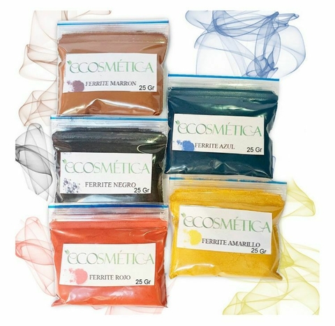 Pigmentos Ferrite 5 Colores X 25 Gr Uso Cosmético Ecosmetica